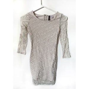 Floral off white lace dress